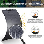 ALLPOWERS SF200 200W Flexible Solar Panel,Ultra-Thin 3mm Bendable Monocrystalline Solar Charger,25% Efficiency IP68 Waterproof for RV Roof,Camping,Marine Use,Compatible