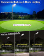 Gefolly SL-6200W Solar Street Light Outdoor 620000LM Wide Angle Commercial Parking Lot Lights Dusk to Dawn 6500K Flood Security Light IP67 Lamp for Basketball Court, Yard, Road