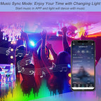 LED Remote Replacement with Controller, Bluetooth RGB LED Controller Set with APP/Music Sync Only Compatible with 12V 10mm RGB LED Lights Strip (12V/36W Power Adapter Included)