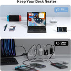 100W USB C Fast Charger Block Compact GaN 6 Port PD USB C and QC USB A Wall Charger Type C Charging Station Hub Adapter Plug Cube Brick for iPhone 17 16 15 14 Pro Max iPad Pro Air Samsung Pixel LG