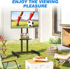 Rfiver Mobile TV Cart Rolling TV Stand for 32-83 Inch Screens up to 110lbs, Portable TV Stand on Wheels with Height Adjustable Shelf, Outdoor TV Stands Mount for Home Office MAX VESA 600x400mm, Black