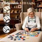 Magnifying Glass with Light for Reading,Hands Free Page Reading Magnifier for Books with 3 Color Dimmable, Neck Wear Large Screen Stand Glasses for Close Work Seniors Low Vision Rechargeable