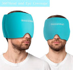 General Medi Headache & Migraine Ice Wrap Cap, Cold Therapy Migraine Relief Hat, Headache Ice Hat Cold Compress, Great for Puffy Eyes, Tension, Sinus & Stress Relief (Blue)