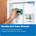 ICC CAT6 Ethernet Data Module, 8 Ports, UL Listed & PoE++ Rated, High-Performance Network Interface, Quick Push-Pin Mount, Fits 9", 14", and 28" Structured Wiring Enclosures, 10-Pack