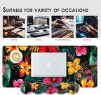 BFUKVOU Large Keyboard Mouse Pad Set, Extended Mouse Pad+Keyboard Wrist Rest Support, Memory Foam Ergonomic Easy Typing, 4Pcs (31.5×11.8 in) Desk Pad Set for Office Home,Vibrant Tropical Flower