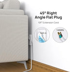 TROND Surge Protector Power Strip 10ft, ETL Listed, Flat Plug Long Extension Cord with 2 USB A and 1 USB C, 7 Widely-Spaced Outlets, Wall Mountable, 1700 Joules, White