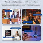 Smart Scene Wall Switch Panel 100 to 240V with 4 Inch Touch Screen and Voice Control for Smart Home Control (Compatible with ZigBee and BT Devices)