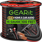 Speaker Wire 16 Gauge, GearIT Pro Series 16/2 AWG Speaker Cable (100 Feet / 30.48 Meters) Great Use for Home Theater Speakers and Car Speakers Black