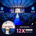 All-in-One PTZ 4K 12X Optical Zoom Video Conference Room Camera System with Bluetooth Speakerphone 2 Expansion Mics HDMI 78° Wide View Angle Lens Works with Zoom Webex for Large Meeting Room