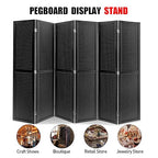 Babion 6 Panel Pegboard Display, Peg Board Room Divider Freestanding Folding Privacy Screens Display Stand for Craft Shows (Black)