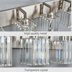 FDPBY Modern Bathroom Vanity Light 4-Lights Brushed Nickel Vanity Light Crystal Wall Light Bathroom Light Fixtures