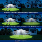 PURICH LED Security Lights Motion Sensor Outdoor Lights, 5000K Daylight, IP65 Waterproof, Dusk to Dawn, 3-Head Motion Detected Flood Light for Garage, Yard, Porch