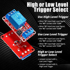 Kigeli 24 Pcs 5v Relay Module One Channel Switch with Optocoupler and Opto Isolation, Compatible with High and Low Level Triggers, 19.69 x 10.24 x 7.09 Inches