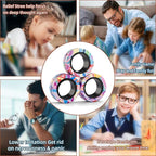 Magnetic Rings Fidget Toys for Adults,Fidget Spinner Rings for Anxiety Relief Therapy Toys for Teens Boy and Girl Ages 8-13,Gift for Kids Party Favors Stocking Stuffers,3pcs