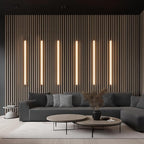 GZBtech Flexible LED Recessed Strip Light for Wood Slat Wall Panels 16.4FT, 3000K Warm White Cuttable Neon Rope Lighting with Remote Control, Dimmable IP67 Waterproof Black Strip Lights, ETL Listed