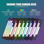 RedThunder 60% Gaming Keyboard and Mouse Combo, Ultra-Compact 61-Key RGB Backlit Mini Keyboard, Lightweight 7200 DPI Honeycomb Optical Mouse, RGB Wired Gaming Set for PC PS5 Xbox Gamer(White-Black)