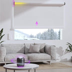Astomi Motorized Roller Shades for Windows, Blackout Smart Blinds for Indoor, Effortless Remote & Voice Control, Compatible with Alexa, Google Home, Custom Size，Fabric-Pure White