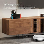 gaoyangjiaju Modern Walnut TV Console for 70 Inch Screen – Long 70.87” Media Unit with Grille Doors and Drawers, Great for Living Rooms & Bedrooms