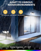 HAARAY Solar Motion Lights Outdoor with Stake, 208 LED 270° Illumination Security Flood Lights for Yrad Garden Pathway, 3 Modes, IP65 Waterproof, In-Ground or Wall Mount