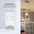 Enerlites Bathroom Timer Countdown Switch, HET06A-R | in-Wall Electrical Timer for Fans, Electrical Outlets, Indoor and Outdoor Lights,with On/Off Switch | White (Pack of 40)