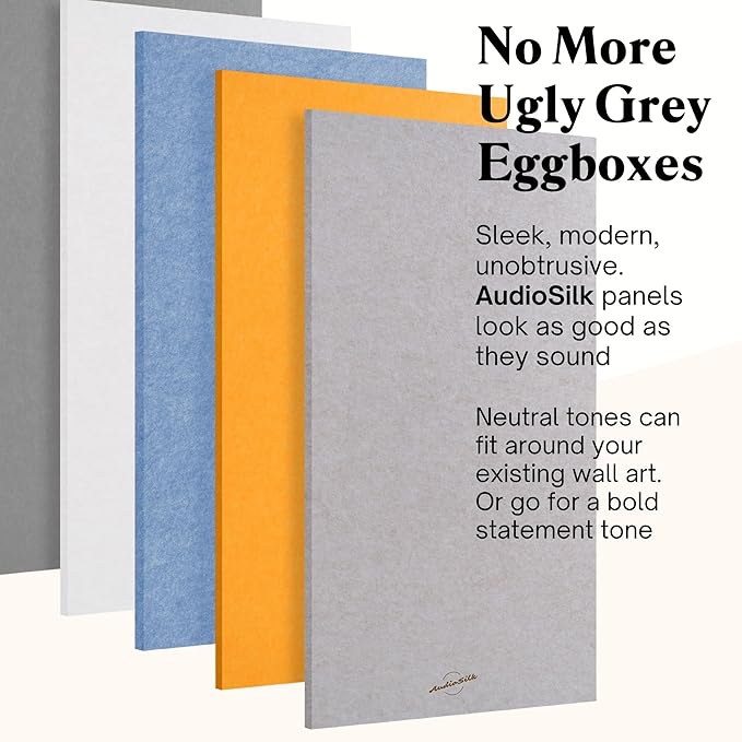 AudioSilk Acoustic Panel, Large, 46" x 23", Pale Blue