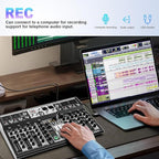 8 Channel Audio Mixer DJ Mixer Sound Board Console 16 Dsp USB Audio Interface MP3 Input +48V Phantom Bluetooth Studio Mixer Audio For Karaoke Streaming Recording