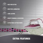 COTTY HOME Extra Thick Ironing Board Covers with Pad Standard Size 15x54, Snug Fit Adjustable Drawstring Tightening with Stopper, Heat Reflective Coating, Nose Pocket and Fastener Straps, Polka Dots