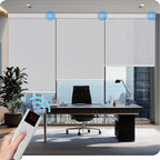 COOLWINDS Motorized Blinds with Remote Cordless Automatic Motorized Shades Custom Blinds for Windows Smart Curtains Compatible with Alexa Google Home(3% Solar Grey,W46 x H72in)