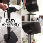 Sanus Height Adjustable Speaker Stands for Sonos Era 300™ - 17" Height Adjustment Sonos Stand Includes Carpet Spikes & Rubber Pads - Easy DIY Install Comes w/All Hardware - Black Pair