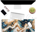 Dynippy Thin Extended Gaming Mouse Pad （31.5 * 11.8 * 0.08 inch） with Stitched Edges Large, Long XXL Keyboard and Mouse pad Desk Mat for Gaming Office & Home - Art 1