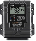 LNEX Solar Charge Controller Waterproof, 20A Solar Panel Regulator with Temp Sensor,Backlit LCD, 12V/24V PWM Solar Controller for LiFePO4,AGM, Gel, Flooded and Lithium Battery