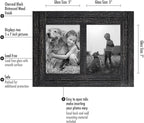 Americanflat Hinged 5x7 Double Picture Frame with 2 Photo Openings and Polished Glass - Distressed Wood Collage Picture Frames for Tabletop and Wall Display - Hampton Collection - Charcoal Black
