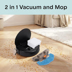 SereneLife Automatic Robot Vacuum Cleaner and Mop Combo, App Control, 3 Cleaning Modes, Smart Anti-Fall Sensors, Self-Charging, High Suction Ideal for Pet Hair, Carpet and Hard Floors, Black
