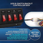 Ultra Bright Lightz 1100 8-Switch Backlit Controller Box | Emergency Vehicle Strobe Warning Lights | Siren | Speaker