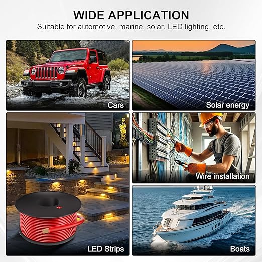 16 Gauge Electrical Wire 2 Pack Total 60ft-Black 30 ft and Red 30 ft Soft Flexible Copper-Clad Aluminum(CCA) 16 AWG PVC Wire for Lamp, Household Appliances RC Toys, Models, Auto, Electronics