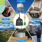 Sump Pump Alarm WiFi, Smart High/Low Water Level Alarm, Free App Notification & 120dB Alarm, Built-in Backup Battery, IPX4 Waterproof, with 10ft Float Switch for Basement Sump, Water Tank, Septic Tank