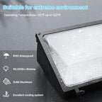HYPERLITE LED Wall Pack Light: 120W 18000LM Glass Lens Wall Pack LED Exterior Light, Wall Pack Lights Outdoor LED Daylight 5000K for Area Yard Building Parking Lot Barn UL Listed