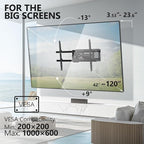 WALI Heavy Duty Full Motion TV Wall Mount Bracket for Extra Large TVs,Holds up to 220Ibs, Swivel Tilt Rotatable,Max Mounting Holes 1000x600, Fits 65 75 85 100 120 inch LED/LCD/OLED 4K/8K on Wood Stud