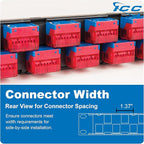 ICC 24 Port Blank Keystone 1U Patch Panel with 19” Metal Rackmount Housing, Staggered Ports to Reduce ANEXT, Works with Wide and Slim Profile Keystone Jacks (Sold Separately), UL Listed, IC107BE241
