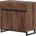 Wampat Modern TV Stand for 40 inch TVs, Entertainment Center Console with Adjustable Shelves and Metal Base for Living Room, Bedroom, Brown