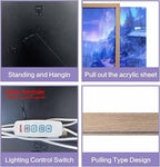 URVIP LED Glowing Photo Frame, 3D Starry-Sky Moon Animal Wall Art, 9x12 Inches Dimmable Light Up Light Painting for Bedroom, Unique Aesthetic Decor, Great Birthday Gift for Women Men