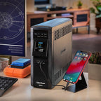 CyberPower CP1500PFCLCD PFC Sinewave UPS Battery Backup and Surge Protector, 1500VA/1000W, 12 Outlets, AVR, Mini Tower; UL Certified