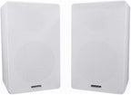 Rockville 2 RockShelf 68W 400w White 6.5" Home Theater Bookshelf Speakers/8 Ohm