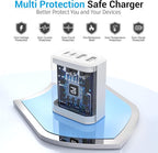 USB C Charging Block, 2-Pack 40W 4 Ports USBC Wall Charger Plug Fast Charging, iPhone Charger QC Multiport Adapter Charger Type C Box Brick Cube for iPhone 17 16 15 14 13 12 11 Pro Max, Samsung Phone