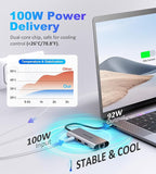 UtechSmart USB C Hub, USB C Ethernet Multiport Adapter, 6 In 1 USB C to HDMI Dock Compatible for Macbook Pro/Air, Chromebook, Dell XPS, HP and Type C Devices (Gigabit Ethernet 100W PD 4K HDMI USB 3.0)