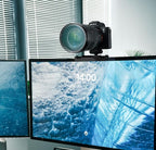 RAUBAY 【CM01】 Monitor Top Camera Mount Clamp, Hanging Webcam Stand with 1/4" Screw, Suitable for Flat-Screen Monitors, for Live Stream, Video Conferencing, YouTube, TikTok, etc.
