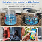 Sump Pump Alarm WiFi, Smart High/Low Water Level Alarm, Free App Notification & 120dB Alarm, Built-in Backup Battery, IPX4 Waterproof, with 10ft Float Switch for Basement Sump, Water Tank, Septic Tank