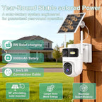 Kweiugfi 4G LTE Cellular Security Camera Dual Lens Outdoor,180-Day Unlimited Data,2K Wireless Solar Security Camera,360° Pan and Tilt,PIR Motion,Sensor Color Night Vision,Built-in VSIM,64GB SD Card
