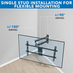 Mount-It! UL Certified Heavy Duty Full Motion TV Wall Mount for Most 37-80 Inch Flat Screen TVs, Wall Mount Bracket Max VESA 600x400, Holds up to 110lb, Full Motion TV Mount 55 inch, 65 inch, 80 inch