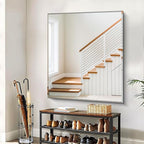 CILIBER Beveled Bathroom Mirror, 40x48 Inch Large Frameless Mirrors for Wall, Upgraded Shatterproof Rectangle Beveled Vanity Mirror Hangs Horizontally/Vertically for Bedroom, Living Room and Entryway